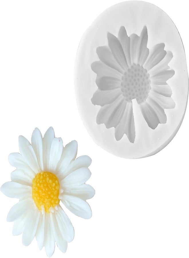 Vedini Daisy Flower Shape Silicone Mold 3D for Candle Making Flower Mould Soap Resin Art and Craft Chocolate Cake DIY (Multicolour) - Image 1